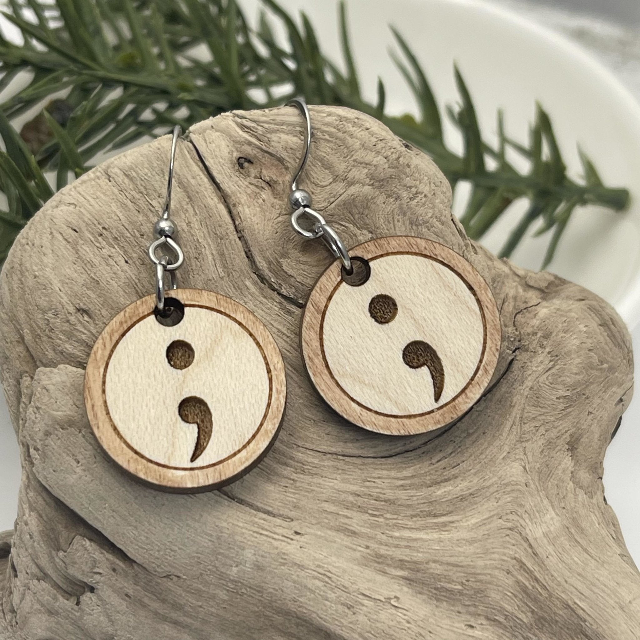 Semicolon earring hot sale