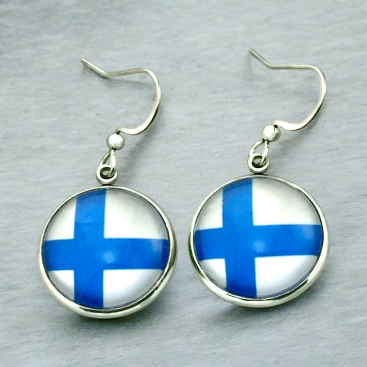 Finnish Flag Earrings - Be Inspired UP