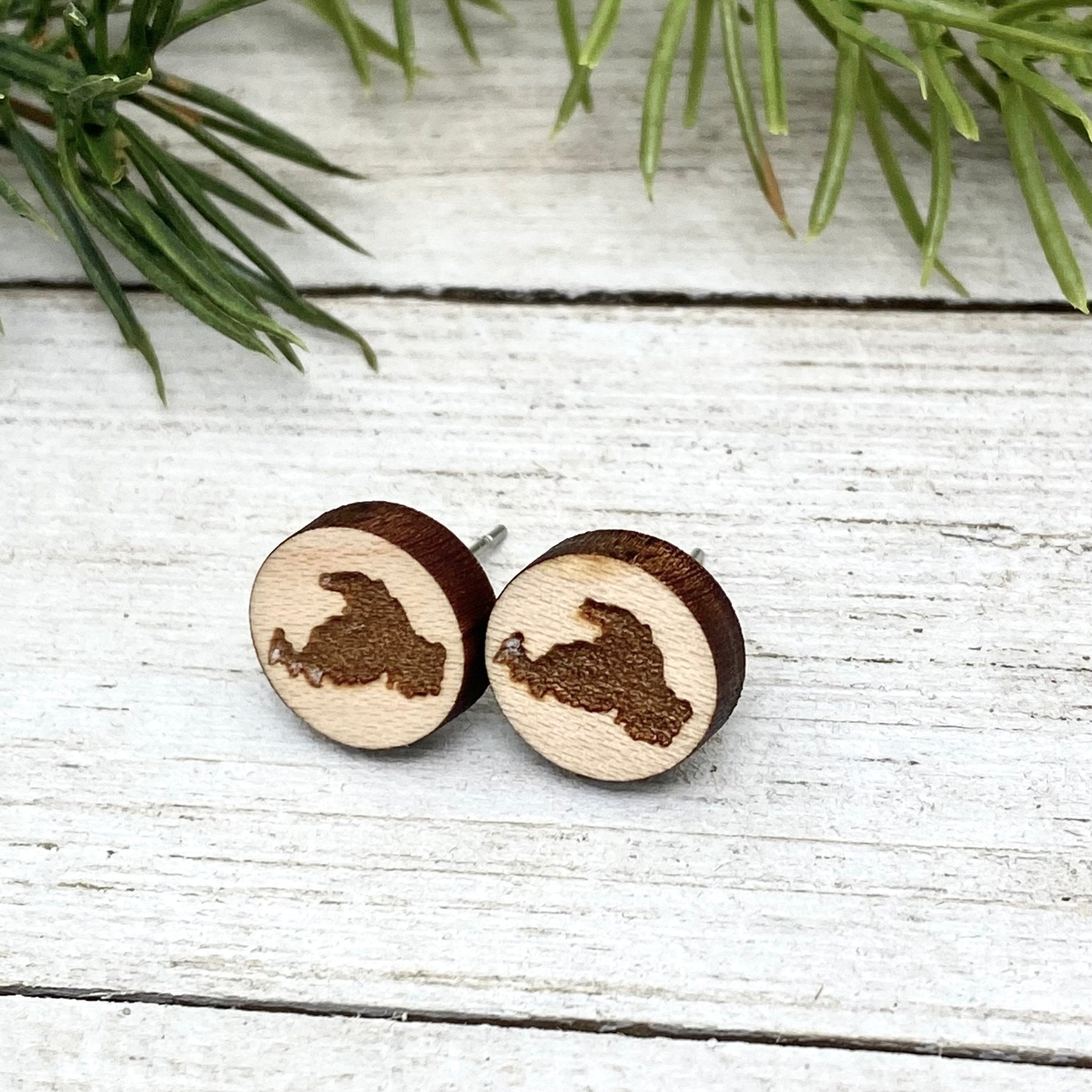 Wooden 2025 post earrings