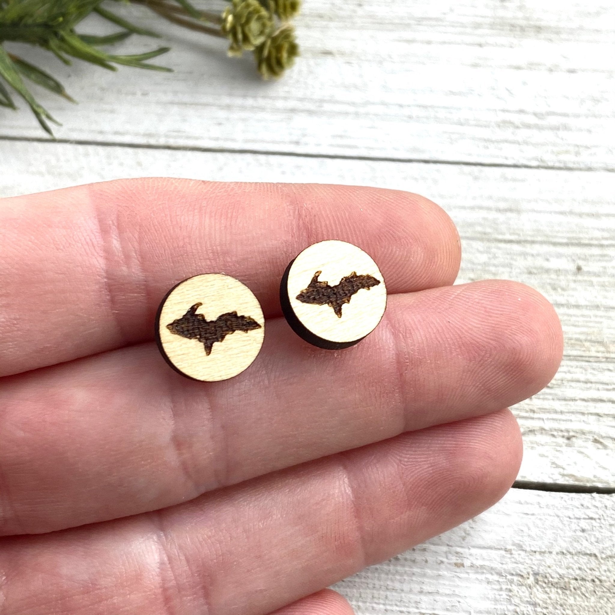 Wood hot sale post earrings